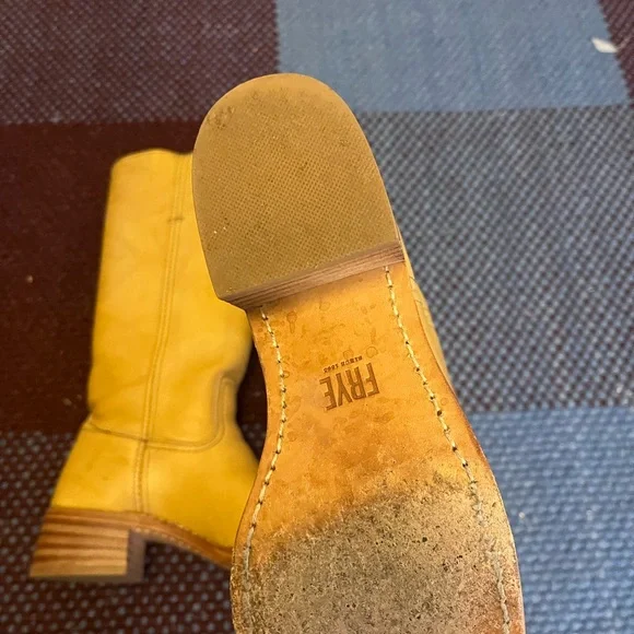 Frye campus boots banana yellow 8m - Picture 3 of 5